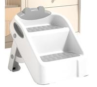 Sgabello a gradini pieghevoli in 2 passi con corrimano, sgabello da vasino non slip per bagno cucina per bambini camera