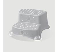 Sgabello a gradino di keeeeeeeeee "stelle" a due stadi grigio con impronta capacità di carico 120 kg con flussi anti-slip -1 r