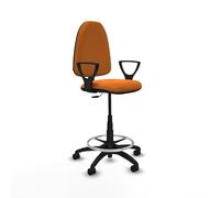 Sgabello A?na taburete Contatto permanente di base Ecopelle Arancione Base in poliammide nera Braccioli fissi Senza poggiatesta Ruote in nylon da 50 mm