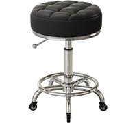 Sgabello a rotelle con poggiapiedi, Sgabello Girevole con Cuscino in Pelle PU, Sgabello for Trucco di Bellezza Medica da bancone del Negozio, Sgabello da Lavoro for Trucco for Tatuaggi for Massaggio S
