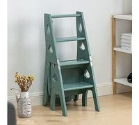 Sgabello a scaletta pieghevole, Supporto for piante da scaffale for libri con scaletta for in legno pieghevole for interni
