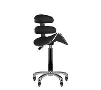 Sgabello a Sella Cavallo 880 Girevole per Estetica Massaggi Tattoo Studio Nero