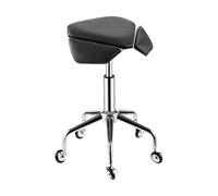 Sgabello a sella con ruote, sgabello a sella, sedia ergonomica regolabile, sgabello idraulico con ruote, adatto per uffici, studi di trucco, interni ed esterni (colore: nero)