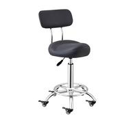 Sgabello a sella con supporto for la schiena e poggiapiedi for uso in clinica odontoiatrica e ufficio, altezza 50~70 cm, sedia da salone for comfort e salute(Black)
