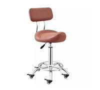 Sgabello a sella con supporto for la schiena e poggiapiedi for uso in clinica odontoiatrica e ufficio, altezza 50~70 cm, sedia da salone for comfort e salute(Brown)
