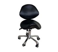 Sgabello a sella con supporto per la schiena, ergonomico, regolabile, sedia per estetista, per casa, dentista, clinica, estetista, nero