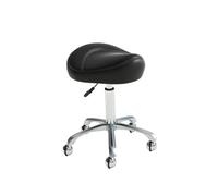 Sgabello a sella regolabile con ruote, cuscino spesso e largo per cucina, studi artistici, saloni, terapia, regolazione ergonomica dell'altezza, design a rotolamento per comfort e mobilità