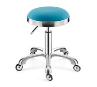 Sgabello a Sella, Sgabello Girevole Rotolante Argento Beige Sedia for Salone di Bellezza, Cuscino in Pelle for Cure Mediche, Sedia for Tatuaggi for Manicure for Massaggi da Ufficio(Cyan,Silver)