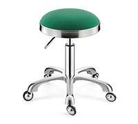 Sgabello a Sella, Sgabello Girevole Rotolante Argento Beige Sedia for Salone di Bellezza, Cuscino in Pelle for Cure Mediche, Sedia for Tatuaggi for Manicure for Massaggi da Ufficio(Green,Silver)