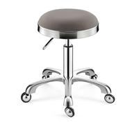 Sgabello a Sella, Sgabello Girevole Rotolante Argento Beige Sedia for Salone di Bellezza, Cuscino in Pelle for Cure Mediche, Sedia for Tatuaggi for Manicure for Massaggi da Ufficio(Grey,Silver)