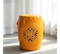 Sgabello a Tamburo In Ceramica, Sgabello da Giardino Versatile per Interno | Sgabello da Giardino In Ceramica, Sgabello a Tamburo Decorativo, Sedile e Tavolo Ausiliario(Yellow)