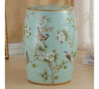 Sgabello a tamburo in ceramica stile cinese, altezza 45 cm, sgabelli orientali dipinti a mano, sgabello decorativo da giardino, utilizzabile come sgabello portavasi, decorazione da giar A-Grass Green