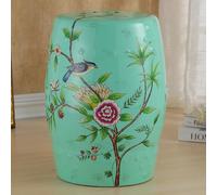 Sgabello a tamburo in ceramica stile cinese, altezza 45 cm, sgabelli orientali dipinti a mano, sgabello decorativo da giardino, utilizzabile come sgabello portavasi, decorazione da giardino E-Green