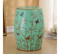 Sgabello a tamburo in ceramica stile cinese, altezza 45 cm, sgabelli orientali dipinti a mano, sgabello decorativo da giardino, utilizzabile come sgabello portavasi, decorazione da giardino B-Green