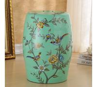 Sgabello a tamburo in ceramica stile cinese, altezza 45 cm, sgabelli orientali dipinti a mano, sgabello decorativo da giardino, utilizzabile come sgabello portavasi, decorazione da giardino C-Green