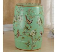 Sgabello a tamburo in ceramica stile cinese, altezza 45 cm, sgabelli orientali dipinti a mano, sgabello decorativo da giardino, utilizzabile come sgabello portavasi, decorazione da giardino A-Green