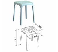 Sgabello Alluminio Antiscivolo Per Doccia Bagno 30x30xh42 Bianco FRA 34288