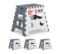 Sgabello alto bianco grigio Panchetto da cucina Gradino pratico Antiscivolo
