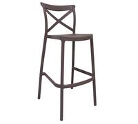 Sgabello alto da bar in plastica polipropilene marrone sprint h 75 cm