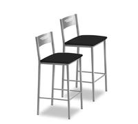 Sgabello alto da cucina, 60 cm, in finta pelle nera