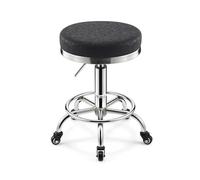 Sgabello Alto Ergonomico Posturale Altezza Regolabile 46-60 cm Sgabello con Ruote Parrucchiere Rotazione Libera di 360° Vari Colori Disponibili(Black)