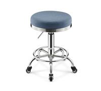 Sgabello Alto Ergonomico Posturale Altezza Regolabile 46-60 cm Sgabello con Ruote Parrucchiere Rotazione Libera di 360° Vari Colori Disponibili(Chrome)