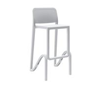 Sgabello Alto Impilabile per Interni ed Esterni in Polipropilene Giano Bianco Made in Italy per Casa Bar Ristorante