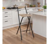 SGABELLO ALTO MOD. LOUNA NERO E NATURALE