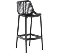 CLP Sgabello Alto Outdoor Air in Polipropilene I Sgabello Impilabile Alt. 75 CM I Sgabello Bar Carico Max 130 kg, Colore:Nero