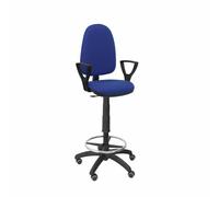 Piqueras y Crespo - T04cp - sgabello Ergonomico, Regolabile In Altezza, Anello Poggiapiedi E Ruote Di Parquet Blu - SPEDIZIONE GRATUITA