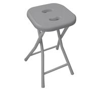 Gedy Sgabello bagno richiudibile, Misure e peso: 46,5X26X28 CM & 1,156 KG, Sgabello richiudibile in metallo e resine, Finitura grigia, Design R&S, 2 anni di garanzia
