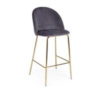 Sgabello Bar Carry Velluto Grigio Scuro