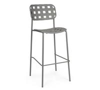 Sgabello Bar Clover Grigio Acciaio Polipropilene Impilabile Uso Esterno