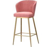 Sgabello Bar Cucina in Velluto pc con Posteriore per Sala Pranzo/Isola da Cucina/Bar di casa, del Sedile ambizione Alta (Altezza Rosa 65 cm)