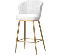 Sgabello Bar Cucina in Velluto Pezzi con sedie Barra per Sala Pranzo/Isola da Cucina/Bar di casa, del Sedile ambizione Alta (Altezza Bianca 65 cm)