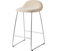 Sgabello Bar Gubi 3D H65 Acciaio Inox/Lupo Special Diagonale Bouclé/Dedar 009