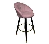 Sgabello Bar Prague Rosa 55x56x104 cm Legno e Spugna Rosa Nero e Oro