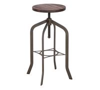 SGABELLO BAR PUB SEDIA GIREVOLE SEDUTA REGOLABILE LEGNO INDUSTRIAL