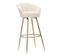 Sgabello Bar Vienna Crema 55x53x110 cm Spugna e Tessuto e Metallo Crema e Oro