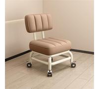 Sgabello Basso Con Rotelle Con Schienale, Sedia Con Sedile Corto Con Rullo, Sgabello for Pedicure Girevole A 360° for La Casa, Sgabello Piccolo Con Ruote, Sgabelli Piccoli Bassi In Pelle Su Ruote (Si