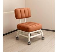 Sgabello Basso Con Rotelle Con Schienale, Sedia Con Sedile Corto Con Rullo, Sgabello for Pedicure Girevole A 360° for La Casa, Sgabello Piccolo Con Ruote, Sgabelli Piccoli Bassi In Pelle Su Ruote (Si