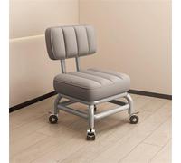 Sgabello Basso Con Rotelle Con Schienale, Sedia Con Sedile Corto Con Rullo, Sgabello for Pedicure Girevole A 360° for La Casa, Sgabello Piccolo Con Ruote, Sgabelli Piccoli Bassi In Pelle Su Ruote (Si