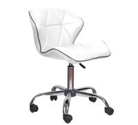 Sgabello basso con schienale e con ruote | HERMES - Bianco