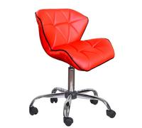 Sgabello basso con schienale e con ruote | HERMES - Rosso