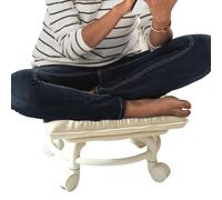 Sgabello Basso con Schienale e Ruote Sedile Imbottito Resistente, Rotelle