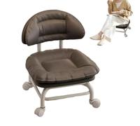 Sgabello basso con supporto per la schiena, sedia piccola con ruote | Sgabello per pedicure, sedile basso, con schienale, per negozio, casa, garage, biblioteca, studio, ufficio, pulizia pedicure