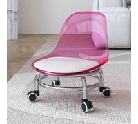 Sgabello basso con supporto posteriore, sedile a rullo in metallo acrilico, ruote girevoli a 360°, per casa, giardino, ufficio, garage, massaggio, fitness