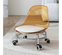 Sgabello basso con supporto posteriore, sedile a rullo in metallo acrilico, ruote girevoli a 360°, per casa, giardino, ufficio, garage, massaggio, fitness