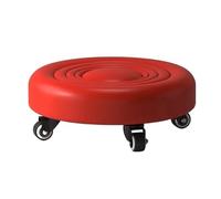 Sgabello basso da negozio con ruote, sedia girevole universale in pelle per casa, ufficio, fitness, sedile meccanico, sgabello con cassetti (stile pannello, nero)