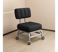 Sgabello basso girevole a 360° con schienale, ideale per pedicure e uso domestico, comodo sedile corto, design ergonomico per salone e ufficio